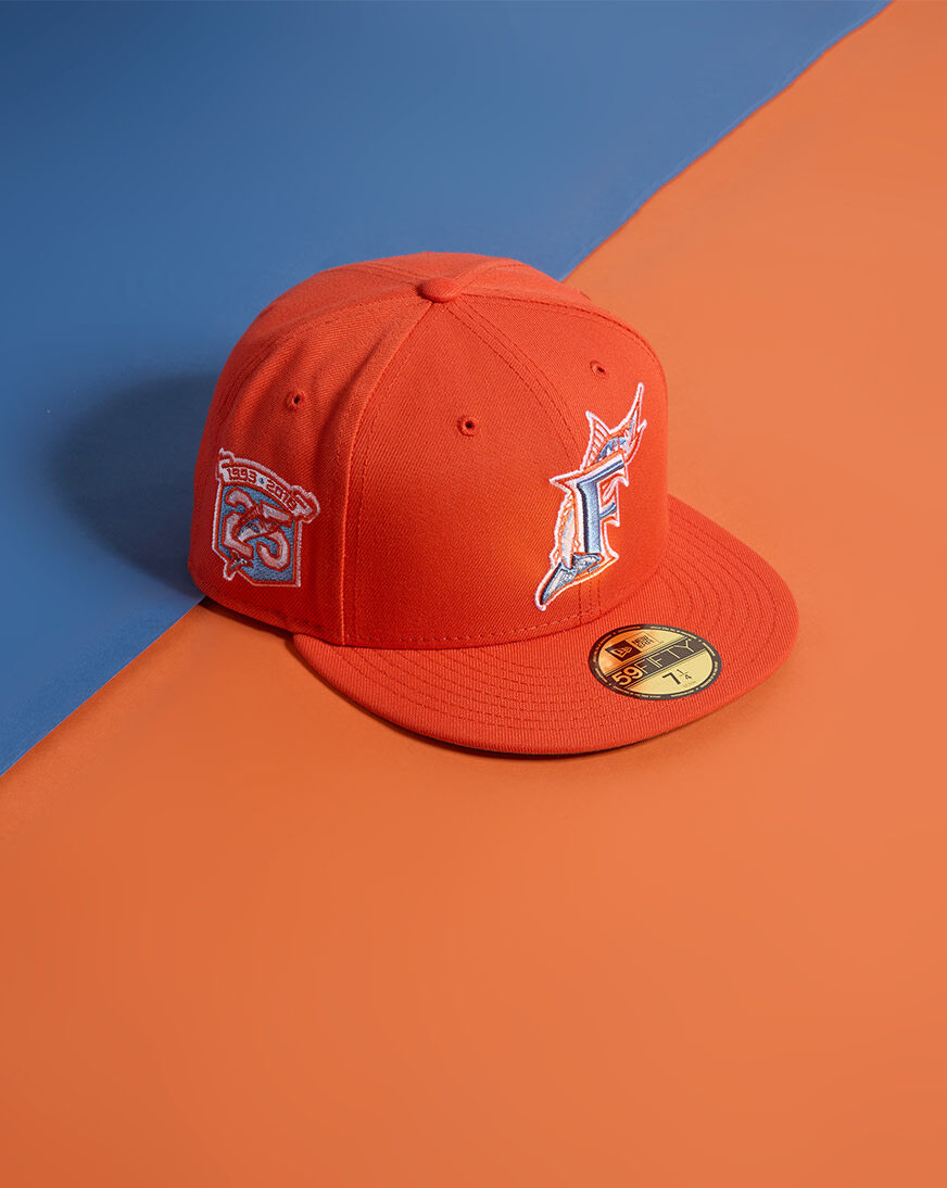 Shop New Era 59Fifty Florida Marlins Fitted Hat 71011971 orange