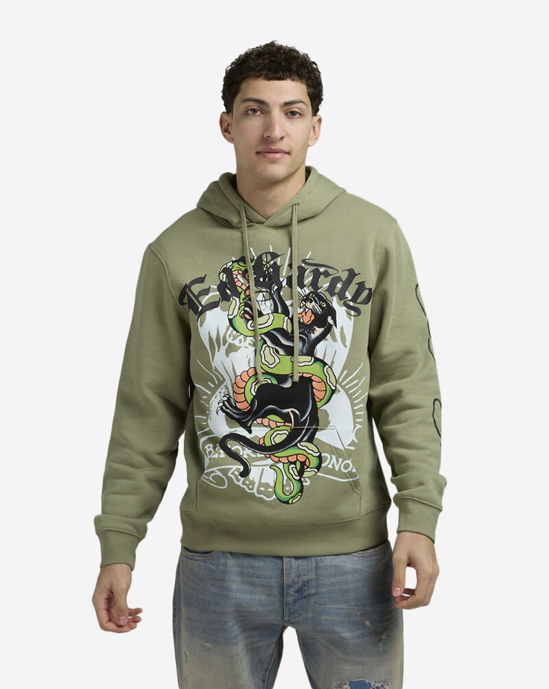Ed Hardy Panther Snake Hoodie EHM1300-80-OLV Green 1