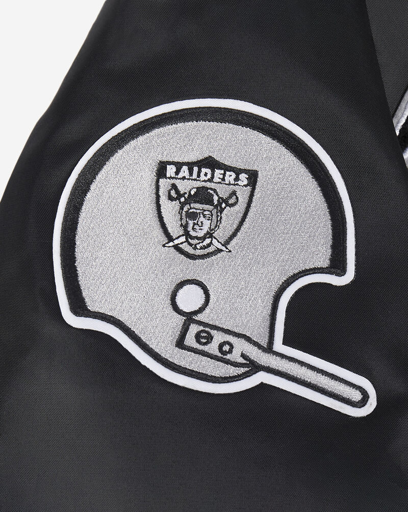 PRO STANDARD Oakland Raiders Retro Classic Rib Satin Jacket FORU43612-BGY Black 4