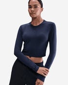 Nike NSW Chill Knit Slim Long-Sleeve Cropped Top HF5322-410 Blue 3