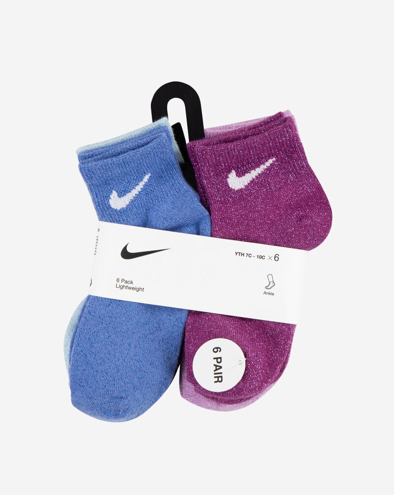 Nike Little Kids' 6PK Lurex Quarter Socks (5-7) GN1132-U8H Multi 2