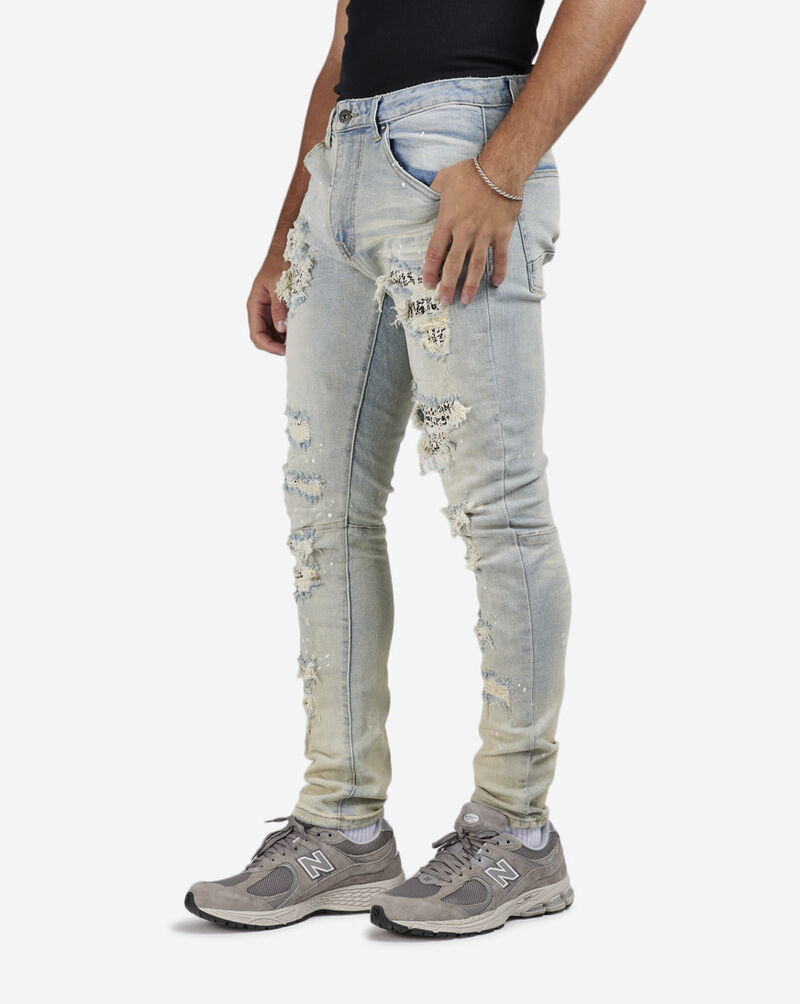 Smoke Rise Doodle Denim Jeans JP-22501-OBL Blue 2