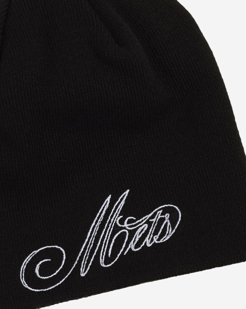 New Era New York Mets Script Oversized Logo Knit 60981483 Black 2