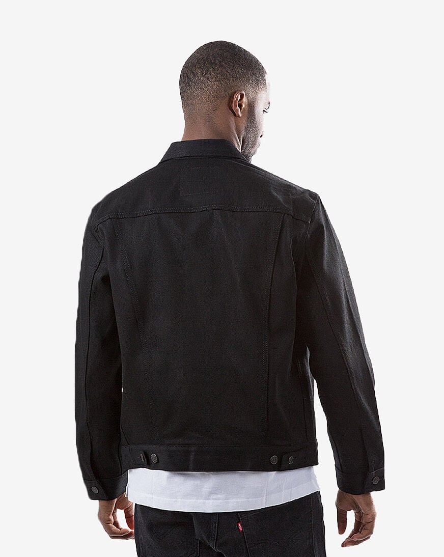 levis polished black trucker jacket