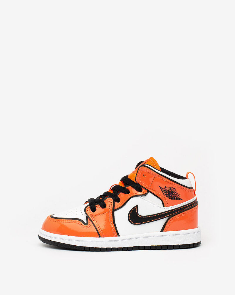 Shop Jordan Pre-School Air Jordan 1 Mid SE BQ6932-802 orange  display picture 1