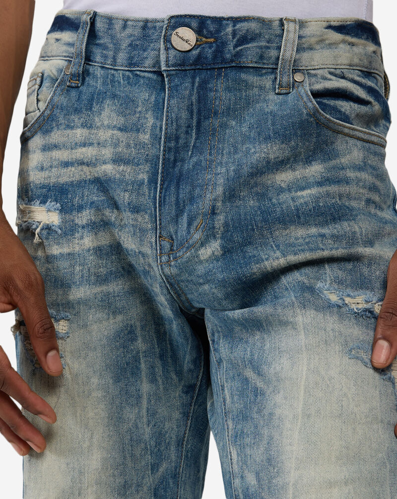 Smoke Rise Vintage Washed Rip and Repair Jean JP25504-BLU Blue 3