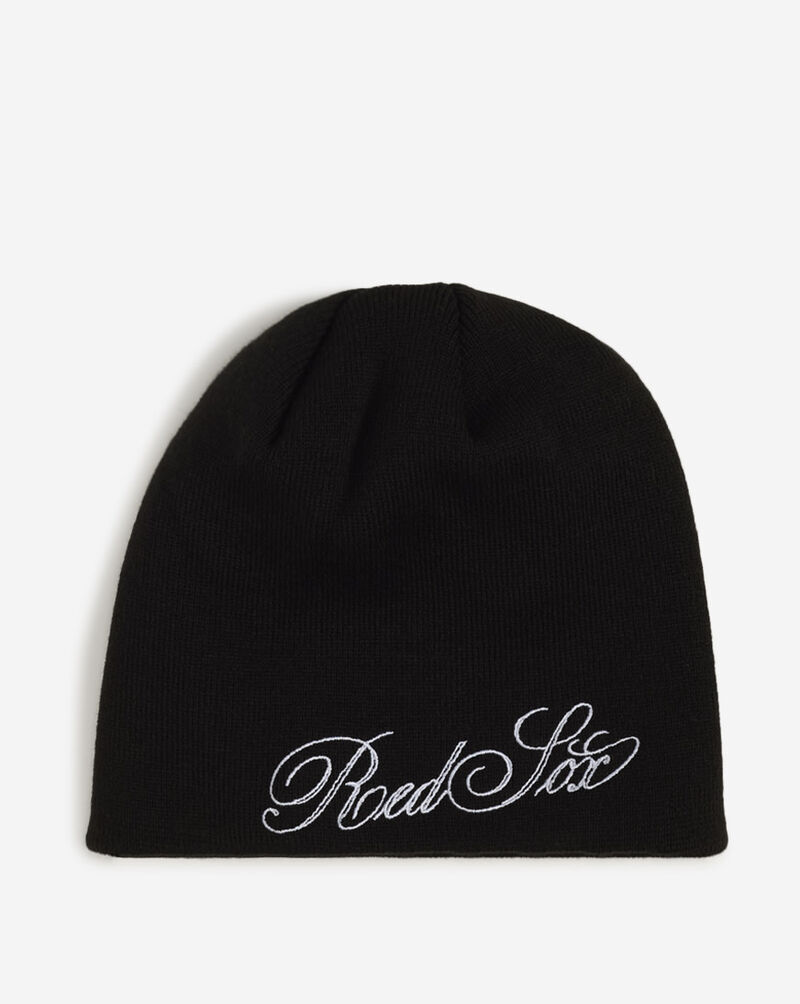 New Era Boston Red Sox Script Oversized Logo Knit  60981484 Black 1