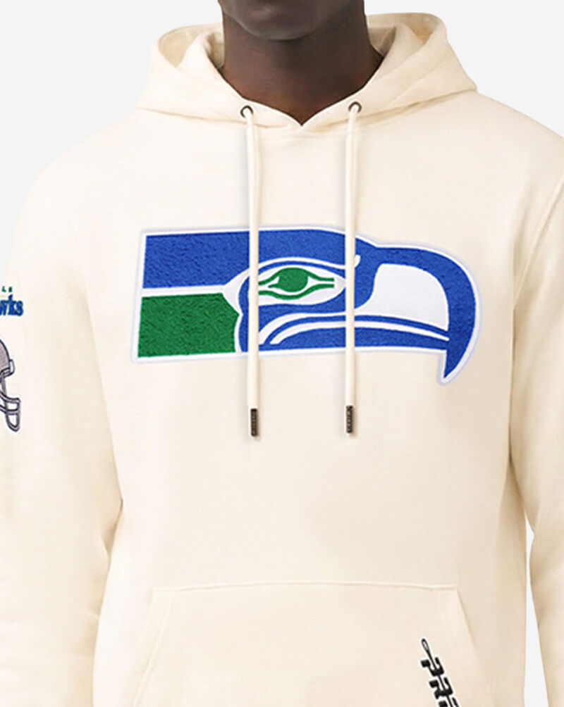 PRO STANDARD Seattle Seahawks Retro Classic Fleece Pullover Hoodie FSS544421-ERB cream 2