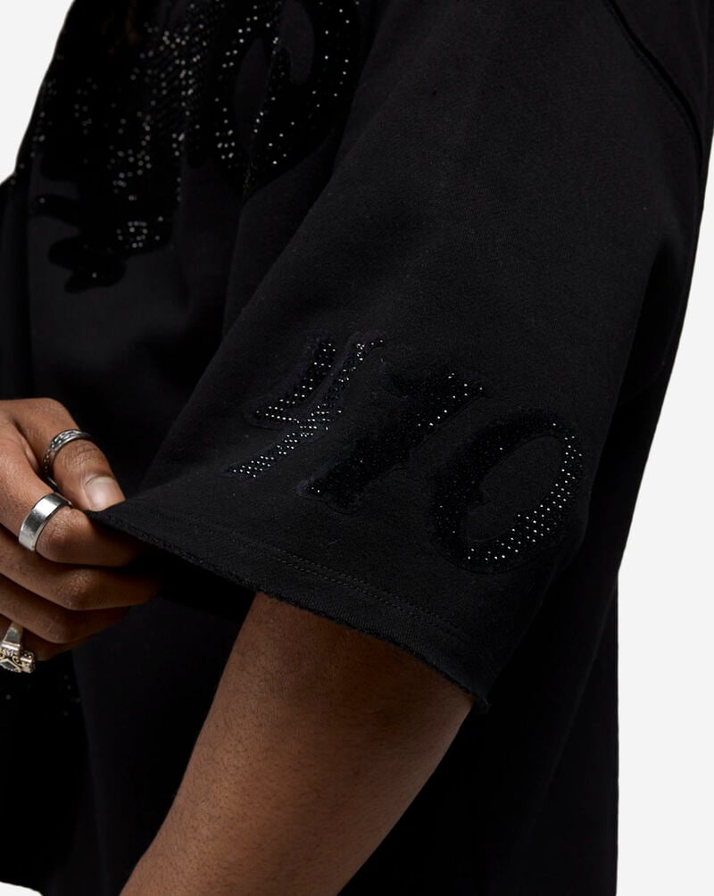 Bag Mafia Baltimore Rhinestone Crop Sweatshirt WC5971112-BLK Black 3