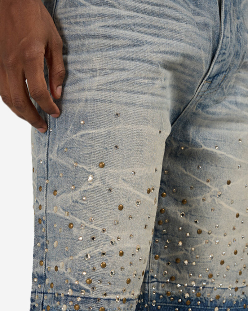 Smoke Rise Smiley Doodle Denim Short JS26S496SNZ-BLU Blue 3