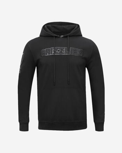 Memphis Grizzlies Triple Black Double Knit Pull Over Hoodie