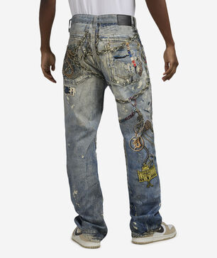 5-Pocket Printed  Denim Jeans