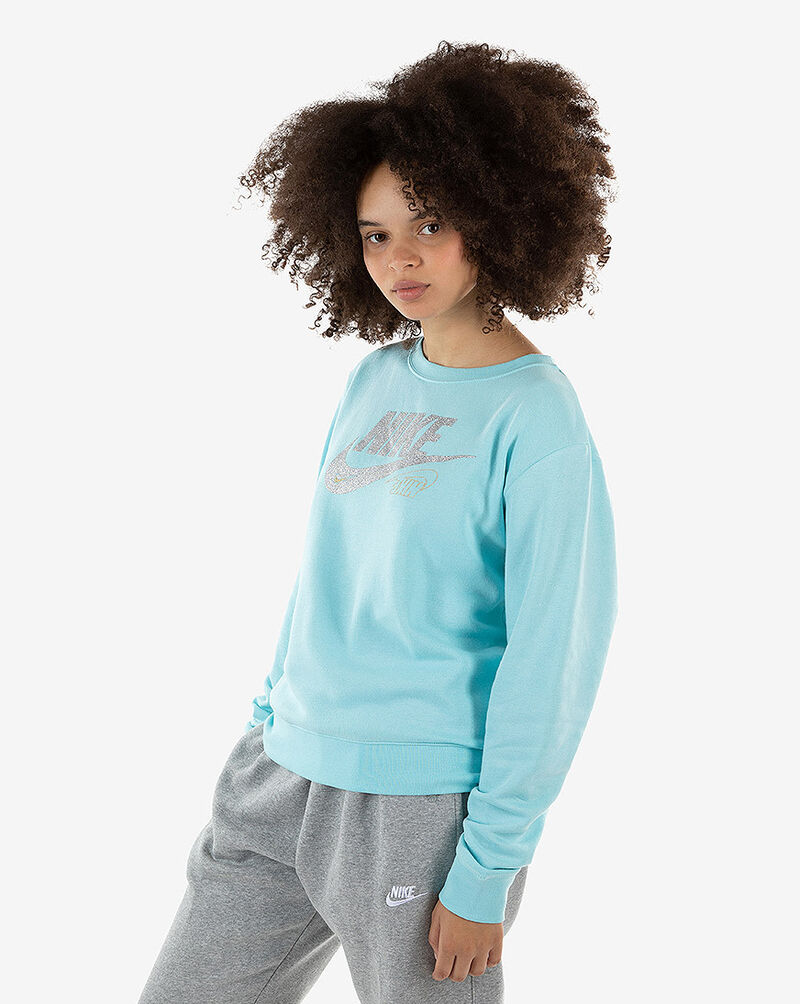Nike NSW Club Fleece Glitter Crewneck Sweatshirt DO6202-482 Black 2