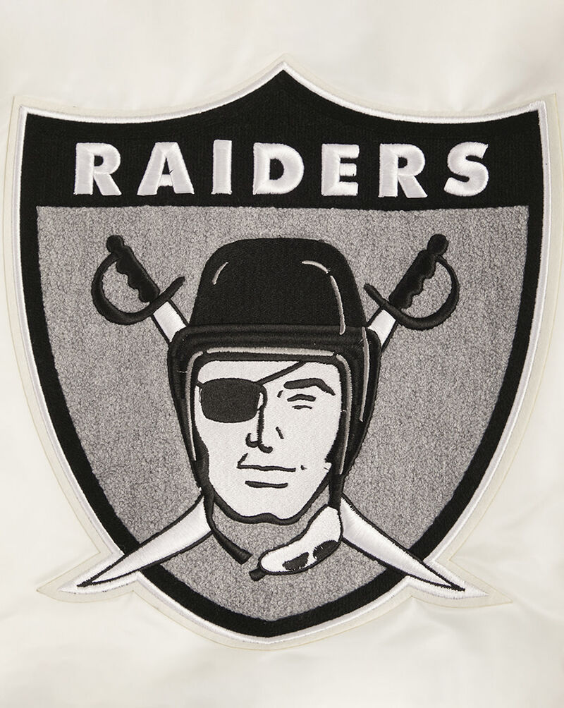 PRO STANDARD Las Vegas Raiders Retro Classic Rib Satin Jacket FOR643570-EBK cream 2