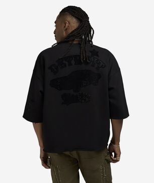 Detroit Rhinestone Crop Sweatshirt