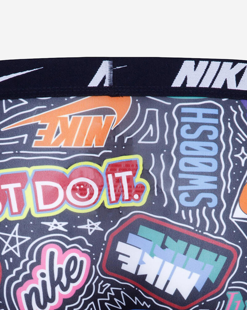 Nike Big Kids' 2PK Printed Long Boxer Briefs 9N1222-023 Black 2