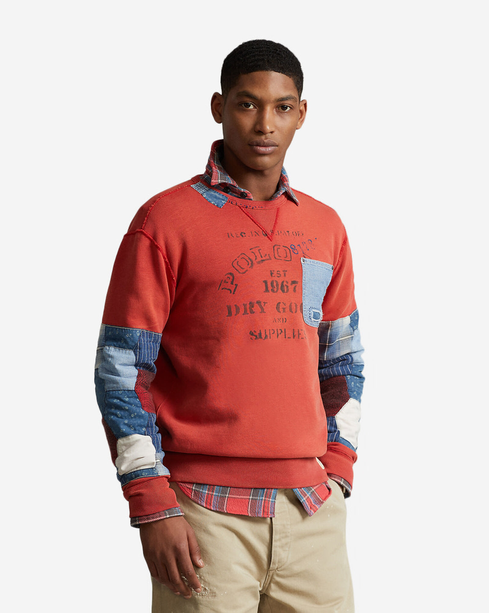 Shop Polo Ralph Lauren Vintage Fleece Long Sleeve Crew 710879072001-BRK  orange | SNIPES USA