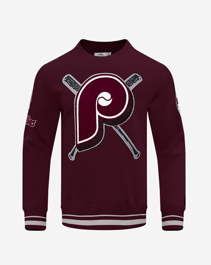 PRO STANDARD Philadelphia Phillies Retro Mashup Rib Crewneck  LPH533422-WNE Red 1