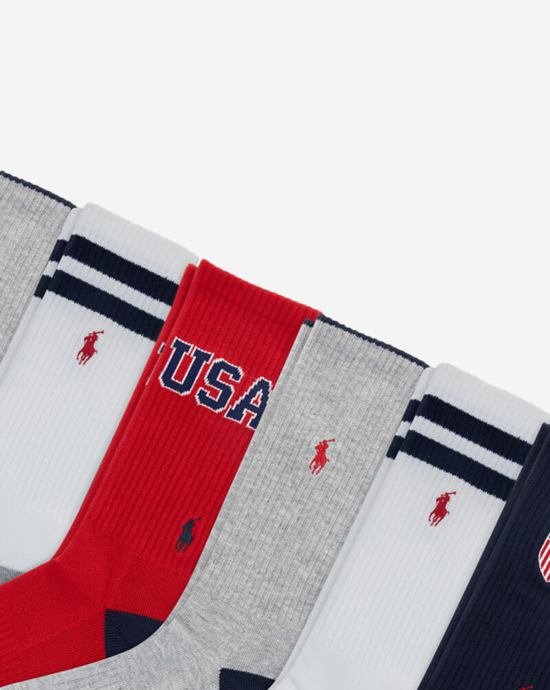 Polo Ralph Lauren USA 6Pk Crew Socks (L) 821591PK3-499 Multi 2