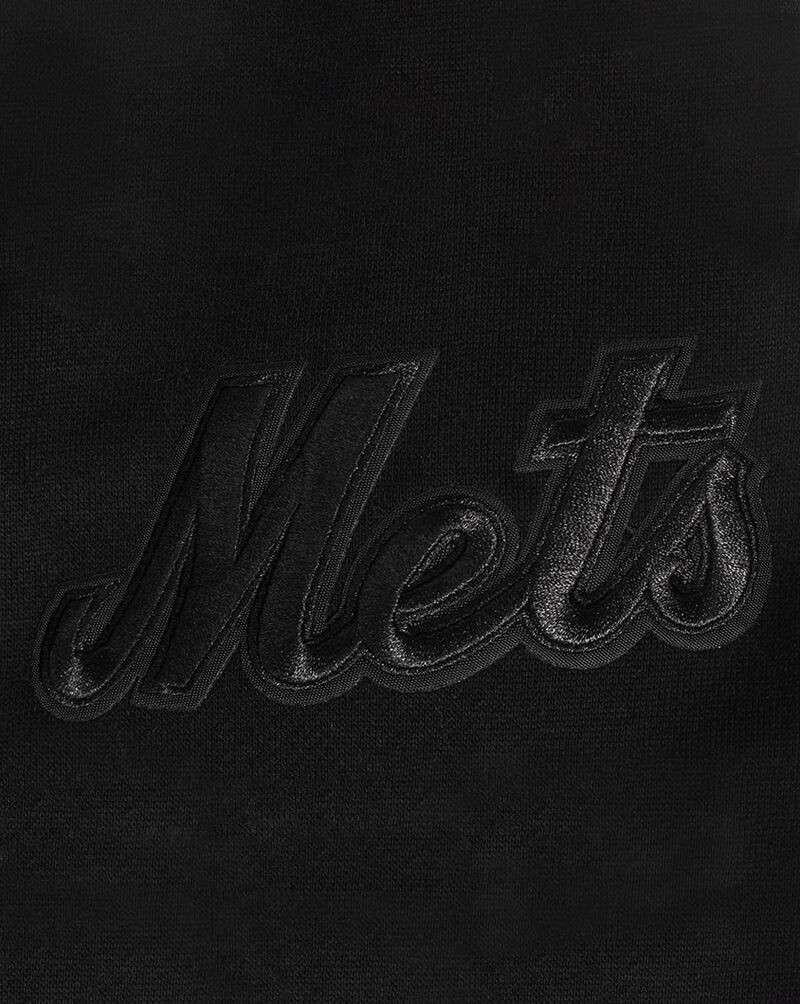 PRO STANDARD New York Mets Neutral Drop Shoulder Fleece Pull Over Hoodie  LNM5311666-BLK Black 4