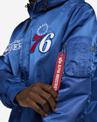 New Era Alpha Industries Historic L-2B Philadelphia 76ers Hooded Bomber Jacket 60564144 Blue 3