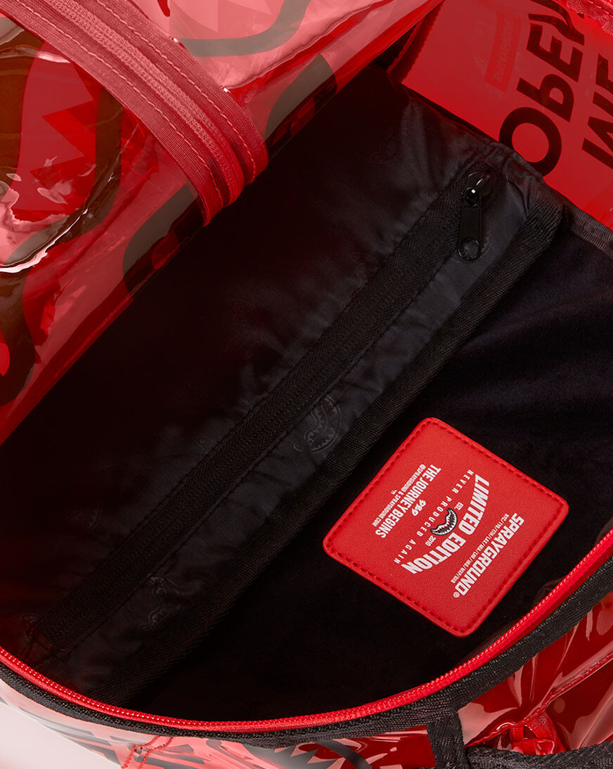 【SPRAYGROUND】ロゴ入り スーツケース SPRAYGROUND Brand New SPRAYGROUND Rubber Logo Red White Deluxe Bag