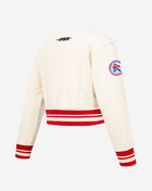 Big Girls' Atlanta Braves Retro Classic Rib Fleece Crewneck