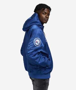 Alpha Industries Historic L-2B Philadelphia 76ers Hooded Bomber Jacket