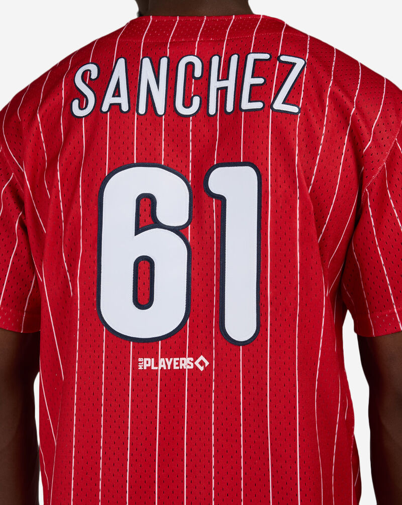 Mitchell  Ness Philadelphia Stars Cristopher S&aacute;nchez Authentic Batting Practice Pinstripes Jersey JY19325-PSRURWH Red 3
