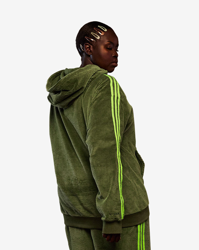 adidas IVY PARK Corduroy Hoodie  HC6016 Green 3