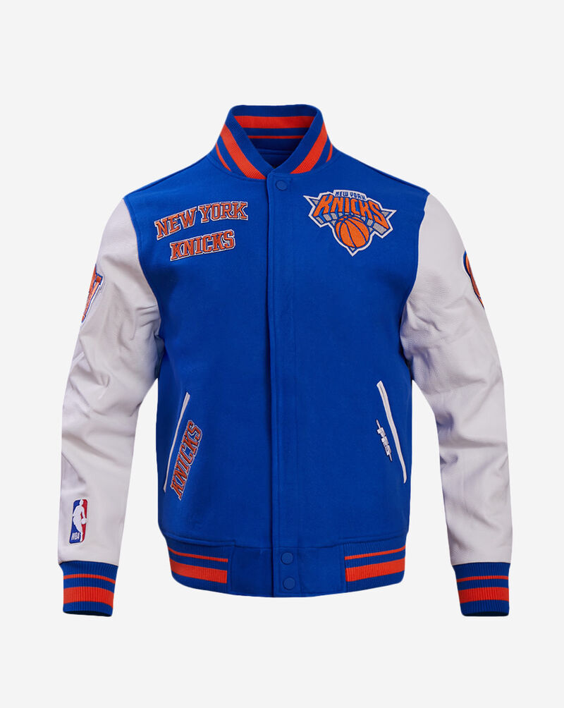 PRO STANDARD New York Knicks Retro Classic Rib Wool Varsity Jacket BNK656096-RYO Blue 1