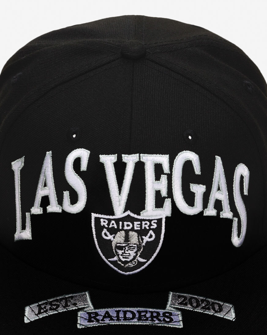 Shop New Era 59Fifty Las Vegas Raiders Oversized Script Fitted Hat