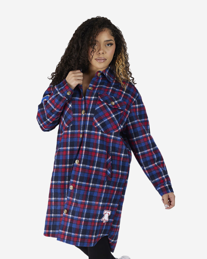 PRO STANDARD Philadelphia 76ers Plaid Shacket BP7U513533-RMR Blue 1