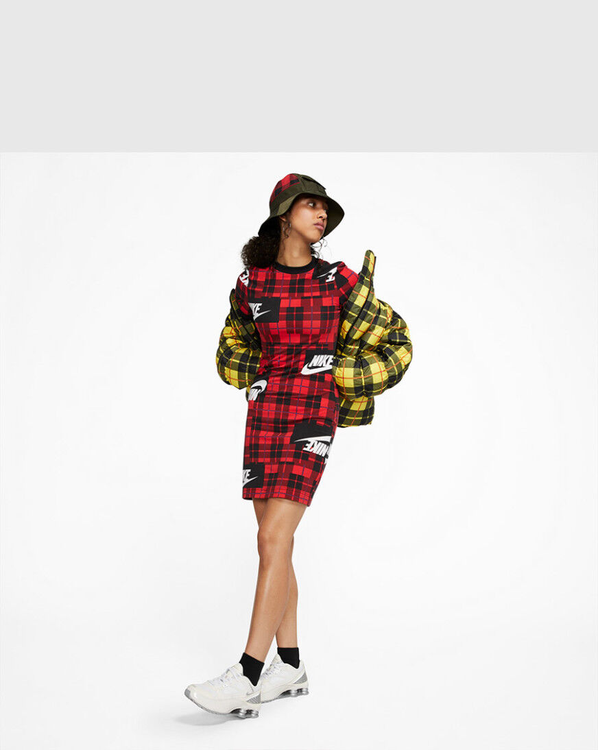 nike plaid bodycon dress