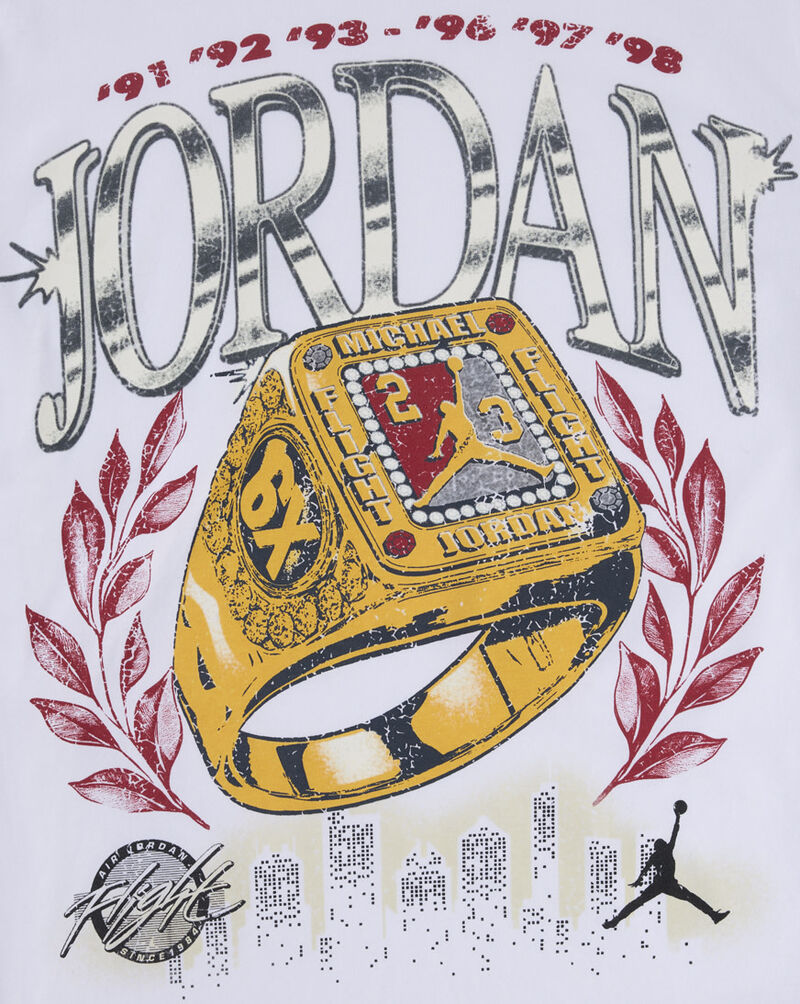 Jordan Big Kids' Champion Ring T-Shirt 95F646-001 White 2