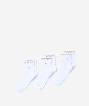 Originals Ruffle 3-Pack Quarter Socks