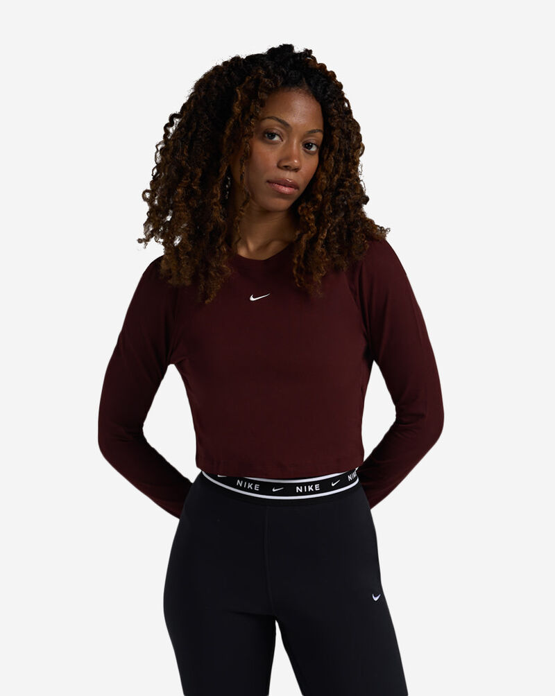 Nike NSW Chill Knit Slim Long-Sleeve Cropped Top HF5322-658 Red 1