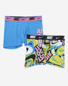 Nike Big Kids' 2PK Printed Boxer Briefs 9N1259-B68 Blue 1