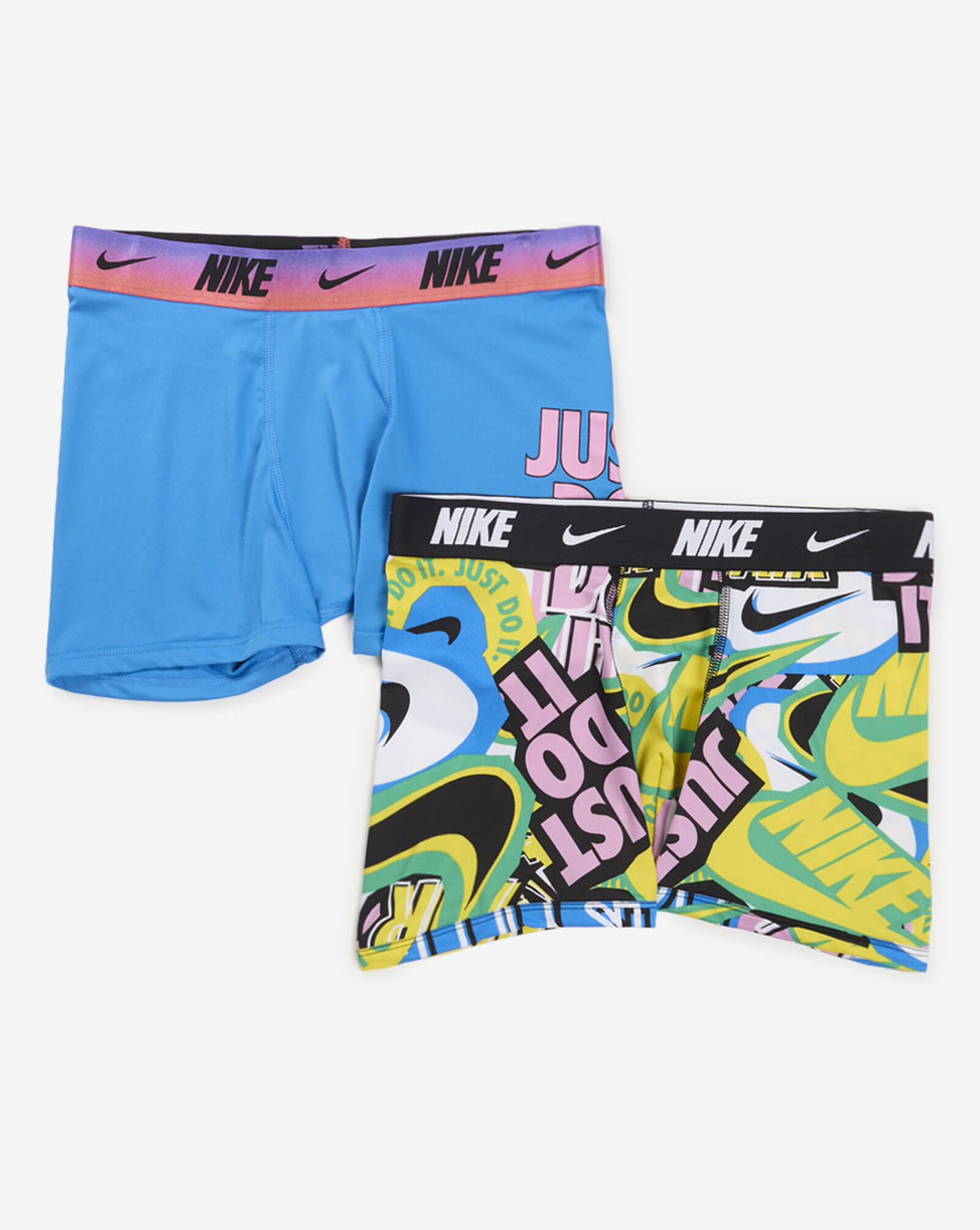 Shop Nike Big Kids' 2PK Printed Boxer Briefs 9N1259-B68 blue | SNIPES USA