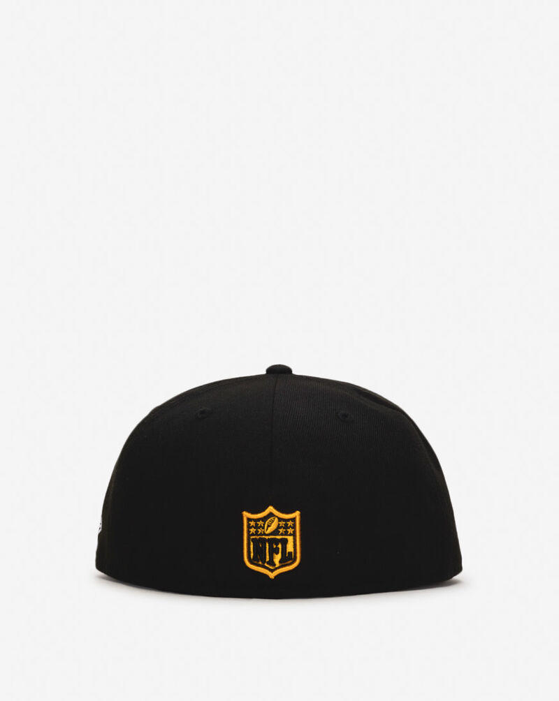 New Era 59Fifty Pittsburgh Steelers Oversized Script Fitted Hat 60693597 Black 3