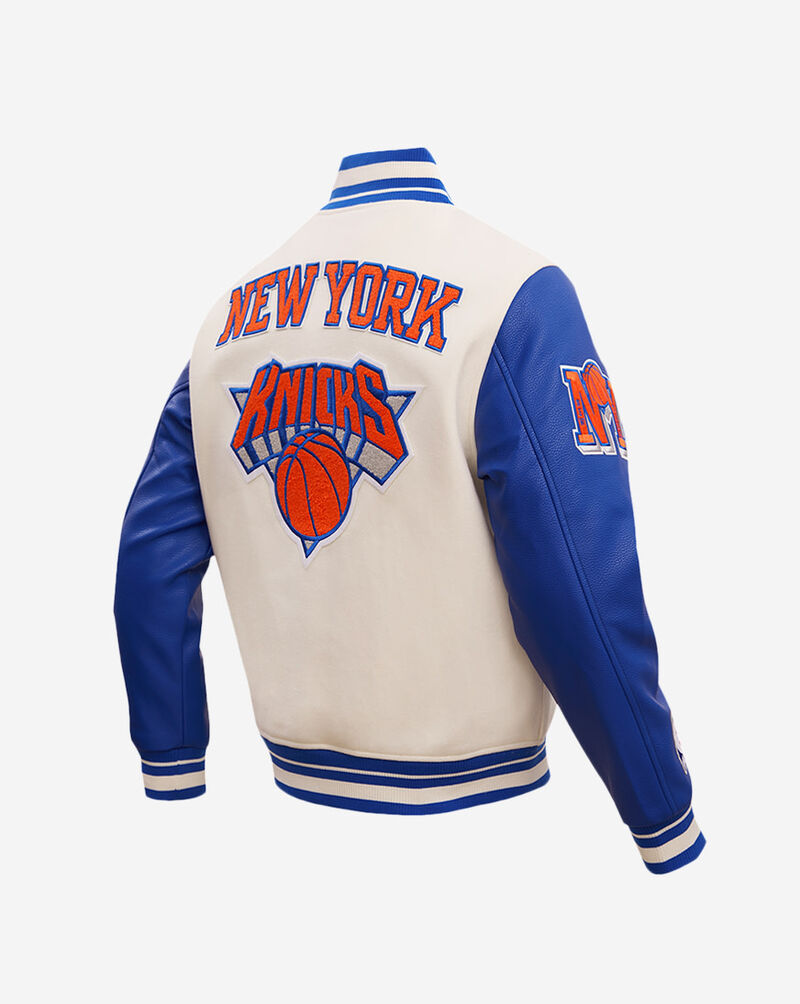 PRO STANDARD New York Knicks Retro Classic Rib Wool Varsity Jacket BNK656096-ERB cream 3