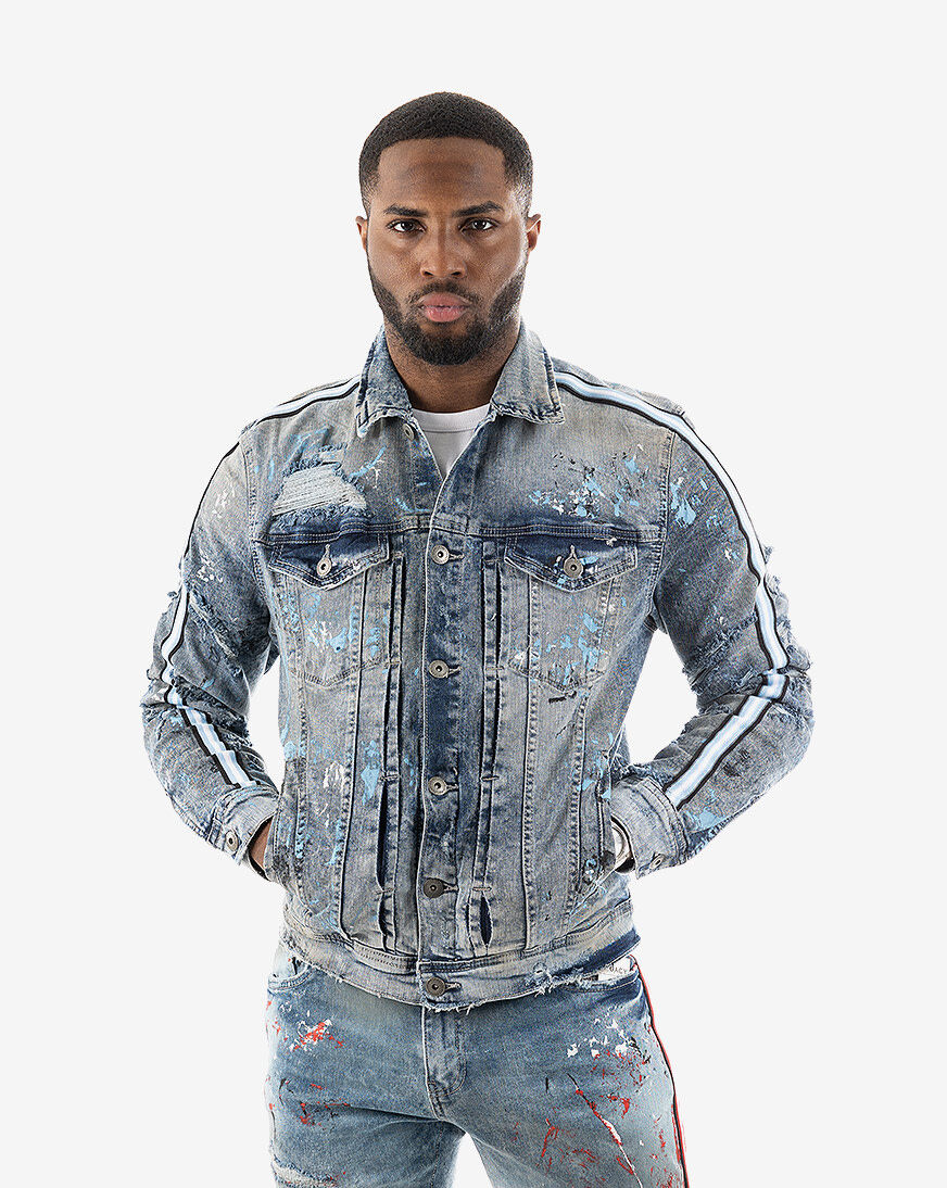 denim jacket side stripe