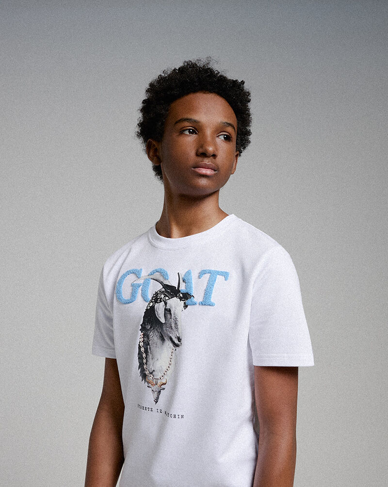 STREETZ IS WATCHIN Kids' Goat Bandana Tee  SIW5041BOYS-WHT-BLU Blue 4