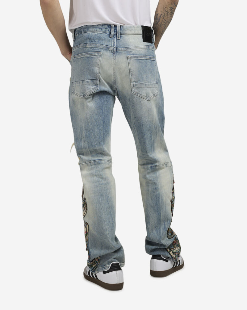 Smoke Rise Tapestry Flame Fashion Straight Jeans JP25114SNZ-BLU Blue 2