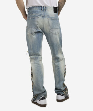 Tapestry Flame Fashion Straight Jeans