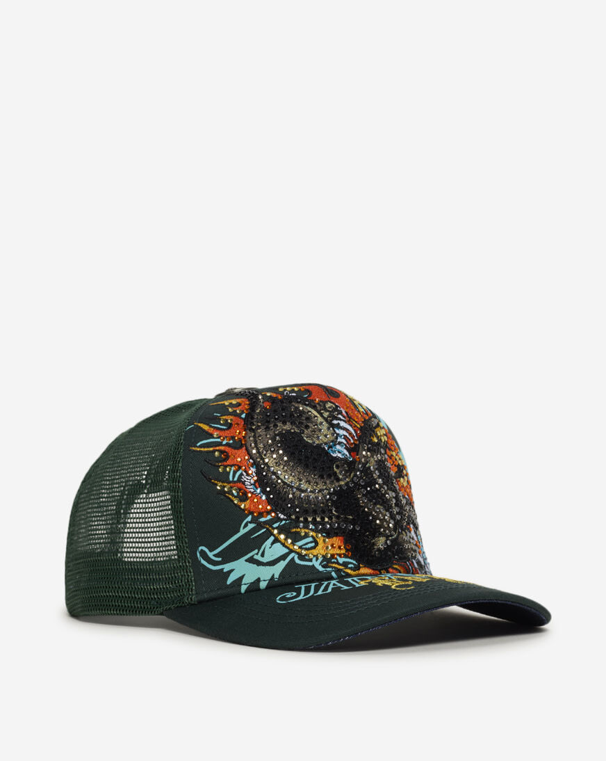 Shop Ed Hardy Fire Panther Trucker Hat EHH0001-76RS green | SNIPES USA