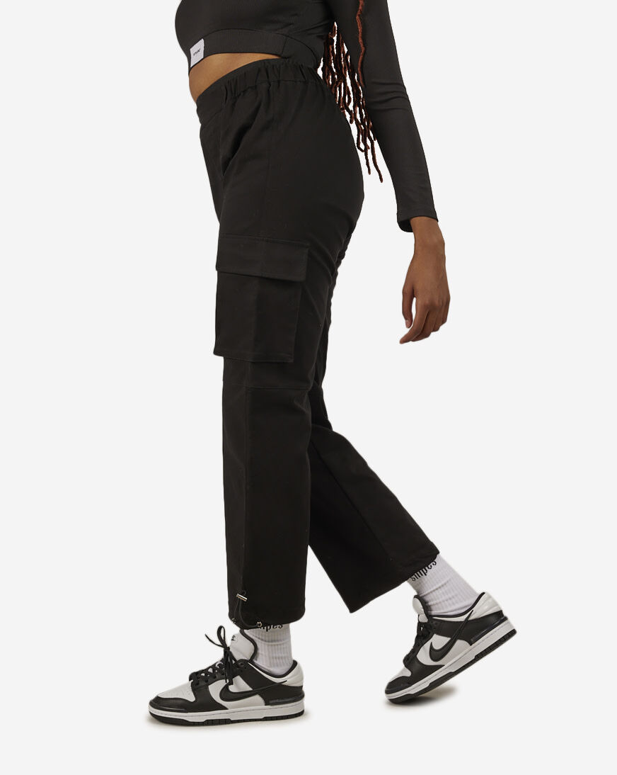 Shop Sixth June Elastic Waist Cargo Pant 34112-BLAC black