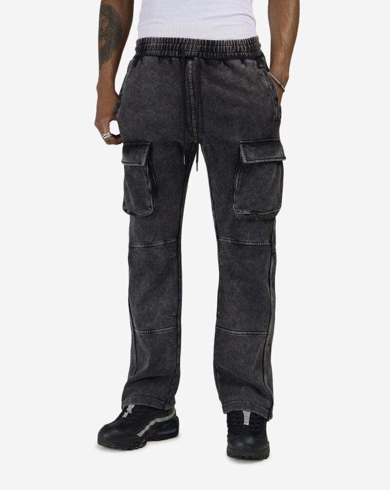 Bag Mafia Washed Cargo Sweatpants DEC-1000-BLK Black 1
