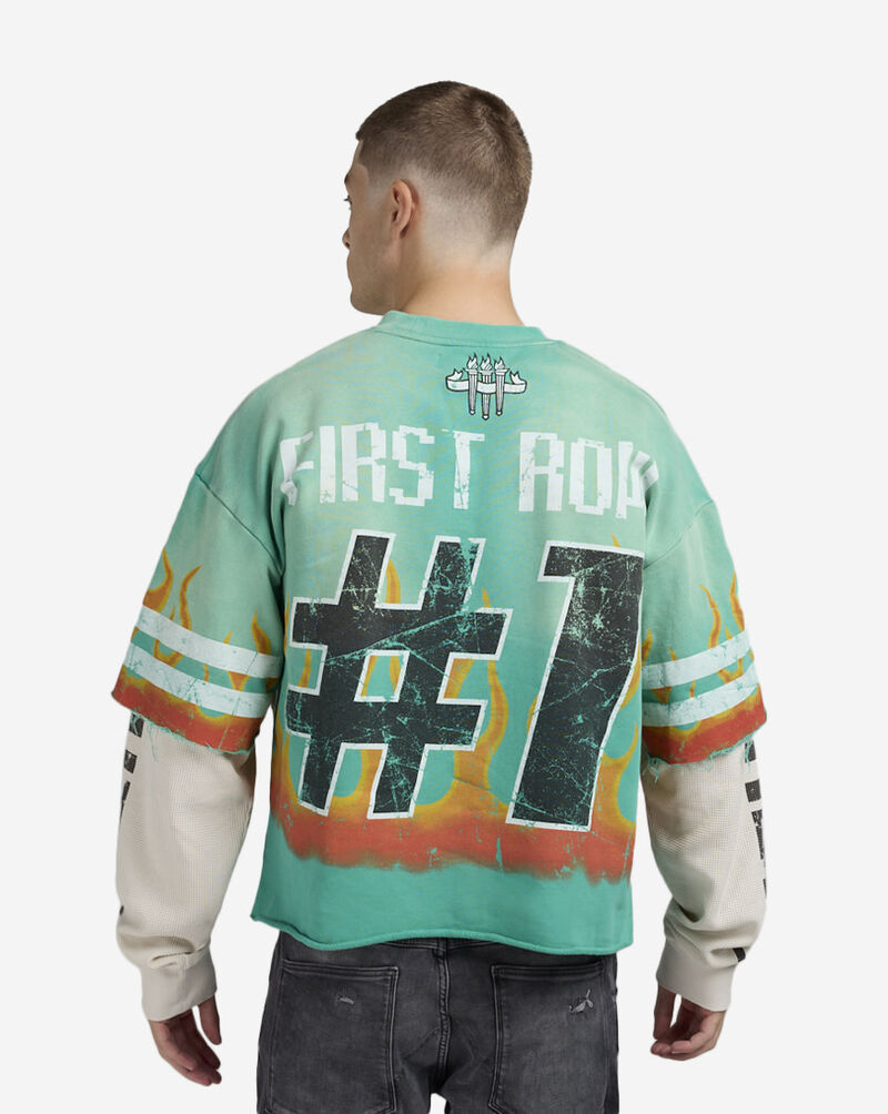 First Row Bright Future Long Sleeve 2Fer Tee FRF3021-TURQ Green 2