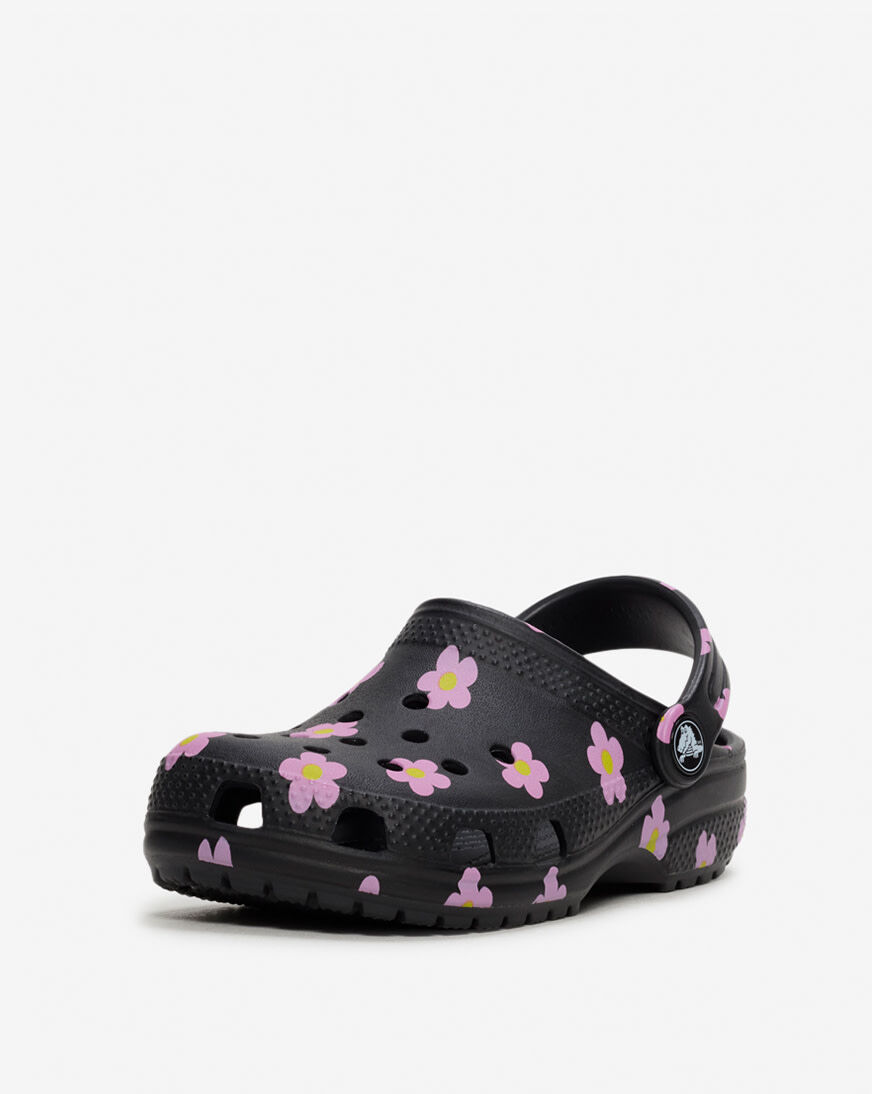Shop Crocs Pre-School Classic Flower Clog 212670-001 black